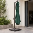 Minh họa ô lệch tâm đã thu tán xanh và cố định nếp vải cạnh trụ bên