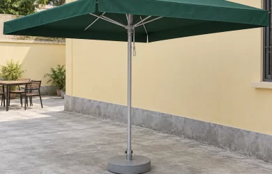 Minh họa ô chính tâm tán chữ nhật xanh đậm với thân giữa và đế tròn