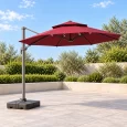 Ô lệch tâm tán đỏ, trụ bên màu xám, tay quay và chân đế thấp – ảnh minh họa mẫu dạng xoay